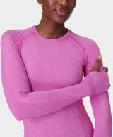 Sweaty Betty Athlete Seamless Workout Long Sleeve Top in Allium Pink