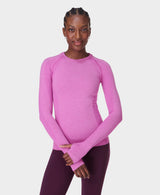 Sweaty Betty Athlete Seamless Workout Long Sleeve Top in Allium Pink