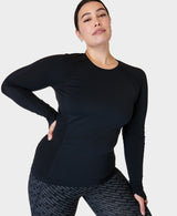 Sweaty Betty Athlete Seamless Workout Long Sleeve Top in Black