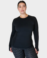 Sweaty Betty Athlete Seamless Workout Long Sleeve Top in Black