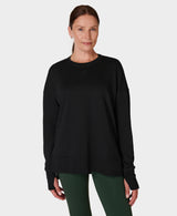 Sweaty Betty After Class Longline Sweatshirt in Black