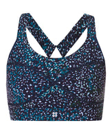 Sweaty Betty Power Medium Support Sports Bra in Blue Aurora Print