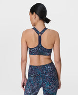 Sweaty Betty Power Medium Support Sports Bra in Blue Aurora Print