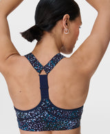 Sweaty Betty Power Medium Support Sports Bra in Blue Aurora Print