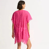 Seafolly Amnesia Kaftan In Hot Pink