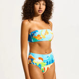 Seafolly Aquarius Bandeau Bikini Top In Turquoise