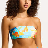 Seafolly Aquarius Bandeau Bikini Top In Turquoise