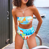 Seafolly Aquarius High Waisted Bikini Bottom In Turquoise