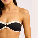 Seafolly Bandwave Bandeau Bikini Top In Black