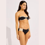 Seafolly Bandwave Bandeau Bikini Top In Black