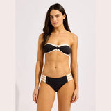 Seafolly Bandwave Bandeau Bikini Top In Black