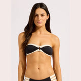 Seafolly Bandwave Bandeau Bikini Top In Black