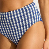 Seafolly Bella High Waisted Bikini Bottom in Ultramarine