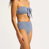 Seafolly Bella High Waisted Bikini Bottom in Ultramarine