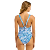Seafolly C Shells Ring Front Halter One Piece In Sapphire
