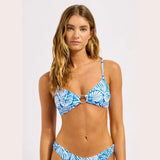 Seafolly C Shells Triangle Bikini Top In Sapphire
