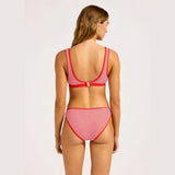 Seafolly Clubhouse Zip Front Tank Top Bikini Top In Flame