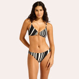 Seafolly Coastline Reversible Hipster Bikini Bottoms In Black