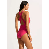 Seafolly Collective Cross Back One Piece In Raspberry