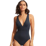 Seafolly Collective Cross Back One Piece In True Navy