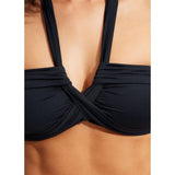 Seafolly Collective Halter Bandeau Bikini Top In True Navy