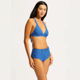 Seafolly Oasis Belted Hollywood Boyleg Bikini Bottom in Ultramarine