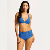 Seafolly Oasis Belted Hollywood Boyleg Bikini Bottom in Ultramarine