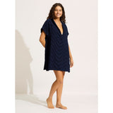 Seafolly Towel Poncho In Navy