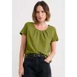 Seasalt Appletree Keyhole Detail T-Shirt In Aloe