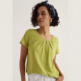 Seasalt Appletree Keyhole Detail T-Shirt In Avocado
