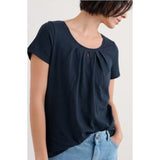 Seasalt Appletree Keyhole Detail T-Shirt In Maritime
