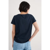 Seasalt Appletree Keyhole Detail T-Shirt In Maritime