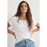 Seasalt Appletree Keyhole Detail T-Shirt In White