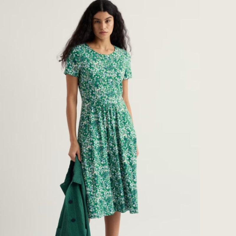 Seasalt April Jersey Dress Sweet Leaves Maritime