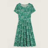 Seasalt April Short Sleeve Dress In Floral Dark Stem