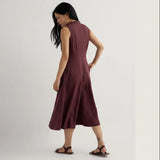 Seasalt Carved Wood Linen Sleeveless Dress In Cacao