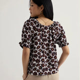 Seasalt Ceanothus Half-Sleeve Scoop Neck Top In Cosmos Chalk