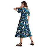 Seasalt Chateaux Half Sleeve Maxi Dress In Lamorna Bloom Maritime