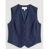 Seasalt Erica Linen Blend Waistcoat In Martime