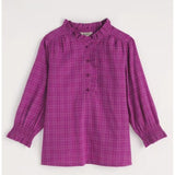 Seasalt Feather Star Checked Top In Bright Orchid