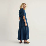 Seasalt Feather Star Tiered Dress In Indigo