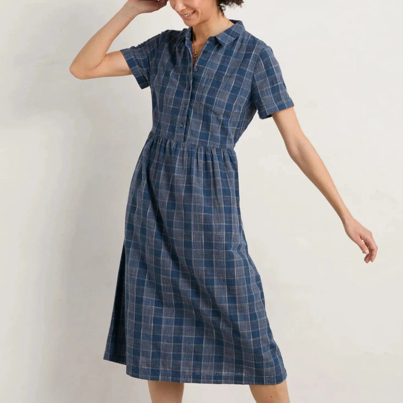Seasalt Fleet Checked Midi Dress