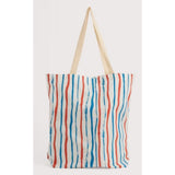 Seasalt Foldaway Canvas Shopper In Slip Mark Stripe Chalk