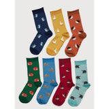 Seasalt Gift Box of 7 Women's Wildlife Sailor Socks In Deer Trail Mix