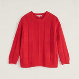 Seasalt Hedge Rock Mixed Stitch Crew Neck Jumper In Cayenne