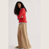 Seasalt Hedge Rock Mixed Stitch Crew Neck Jumper In Cayenne