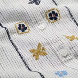 Seasalt Hope Cottage Embroidered Blouse In Stripe Chalk
