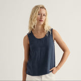 Seasalt Lighthouse Station Linen Vest In Maritime