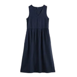 Seasalt Lowland Heather Sleeveless Dress In Navy