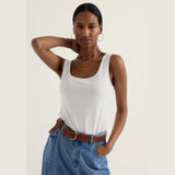 Seasalt Mabe Fitted Organic Cotton Rich Vest In Salt